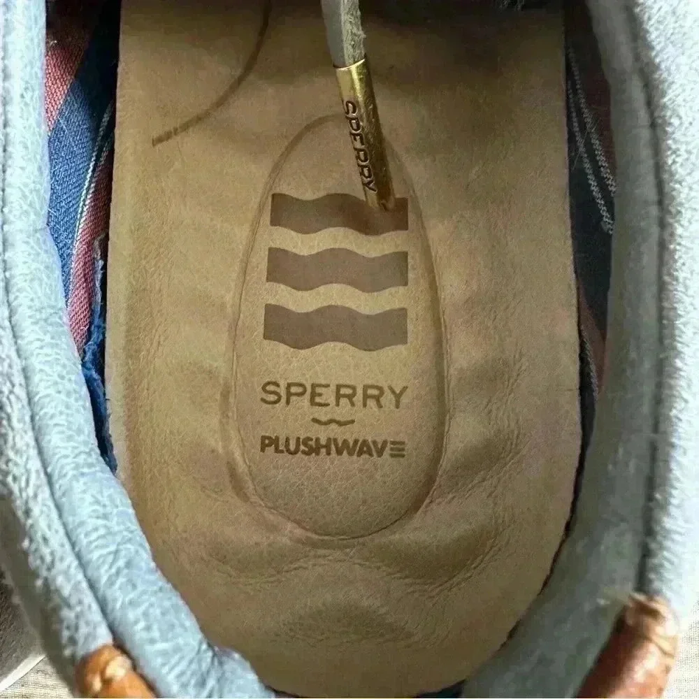 Sperry Women’s Vulcanized Anchor Plushwave Suede Gray Shoes Sz 8.5